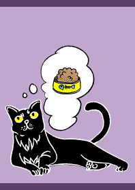 Thinking Cat3 on purple