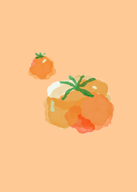水彩柿