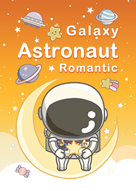 浩瀚宇宙 可愛寶貝太空人 浪漫黃色漸層