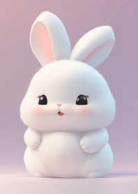 Naughty fat white rabbit