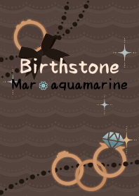 Birthstone ring (Mar) + orange