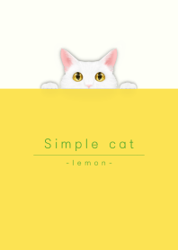 simple white cat/lemon yellow.