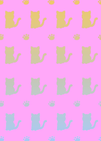 HAPPY GRADIENT CAT-PINKj
