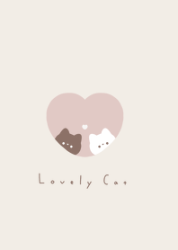白黒にゃんこ。ピンクベージュ