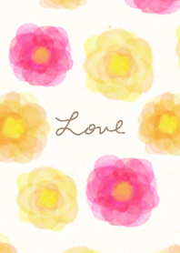 Watercolor Flower Warm colors2 Japan