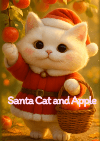 Santa Cat and Apple