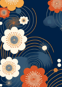 Japanese floral cloth (blue)