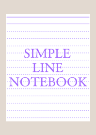 SIMPLE PURPLE LINE NOTEBOOKj-BEIGE-WHITE