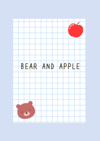 BEAR AND APPLE GRAPH PAPERj-BLUE GRAY