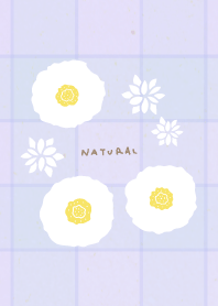 Check pattern white flowers28 from Japan