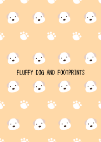 FLUFFY DOG AND FOOTPRINTS-CORAL PINKj