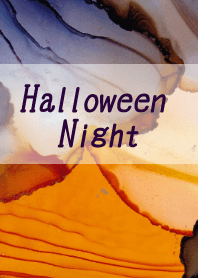 Alcohol ink art, Halloween night.