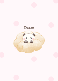Panda in Donut -pink- dot