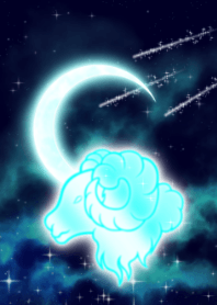 月亮和白羊座浅蓝色
