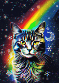mysterious rainbow cat