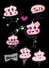 Stick figure Kon-u chan.Graffiti black1