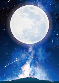 幸運をもたらす✨満月と流れ星