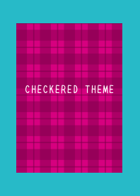 RED CHECKERED THEME-TURQUOISE BLUE