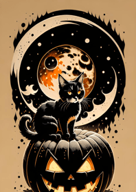 浮世絵万聖節猫 B69c19