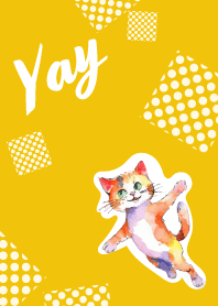 Naughty cats2 on yellow