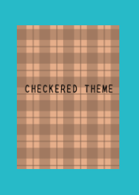 DUSTY ORANGE CHECKERED THEME-TURQUOISE