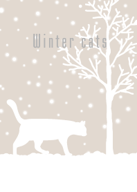 冬のシンプルな猫-雪の森＠冬特集