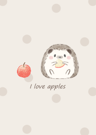 Hedgehog and Apple -brown- dot 2