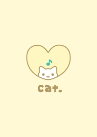 แมว โน้ตดนตรี [สีเหลือง]