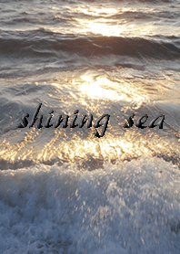 運気が上がる黄金に輝く波打ち際の海です。