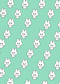 many rabbits (mint green)
