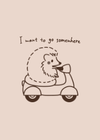 Hedgehog and Motorcycle -pink-