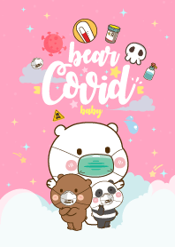 หมีเด็กน้อย โควิด-19 สีชมพู