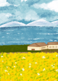 Beautiful garden amidst the sea&mountain