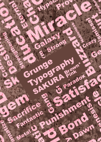 グランジタイポグラフィー 茶×桜ピンク