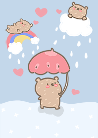 little bears in the rain