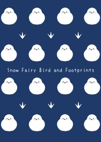Snow Fairy Bird and Footprintsj-NAVYBLUE