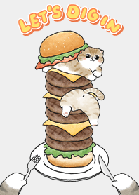neko hamburger- light grey