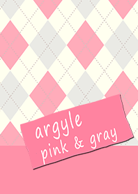 argyle pink & gray