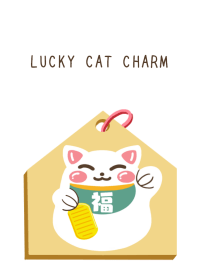 LUCKY CAT CHARMj-WHITE