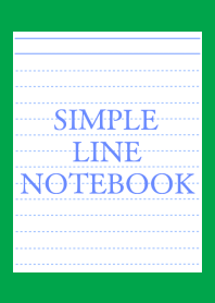 SIMPLE BLUE LINE NOTEBOOK/GREEN