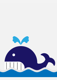 funny whale on white