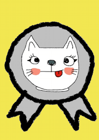 Happy white cat, be nice.