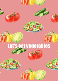 Let's eat vegetables on light pink