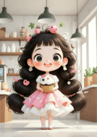 Cute Girl and Cupcake V.4