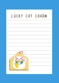 LUCKY CAT CHARM NOTEBOOKj-BLUE-YELLOW
