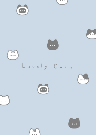 6 cats (pattern)/pale blue WH