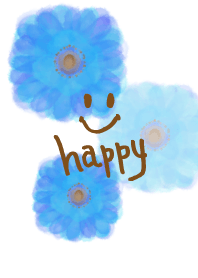 Watercolor Blue flower - smile17-