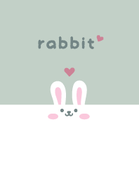 うさぎ.ハート[くすみグリーン]