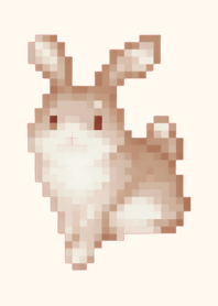 Rabbit Pixel Art Theme  Brown 04