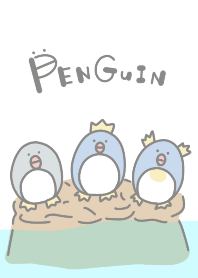 simple and beige penguins theme